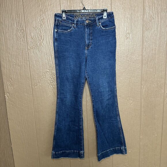 Wrangler Dark Wash Cowboy Cut Jeans High Rise Size 30 X 32 Women's FLAW - Picture 1 of 9
